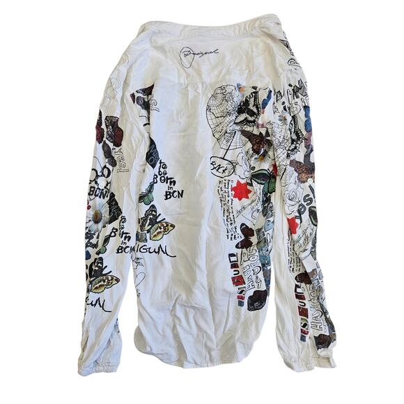 Desigual Graphic Top Long-Sleeved Tunic Boho Euro - Small - Picture 2 of 5